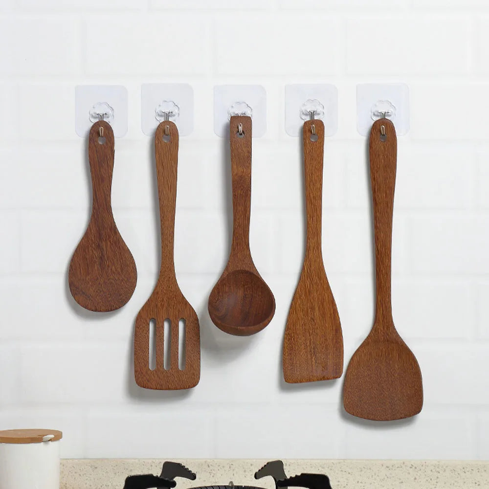 5-Piece Wooden Cooking Utensil Set