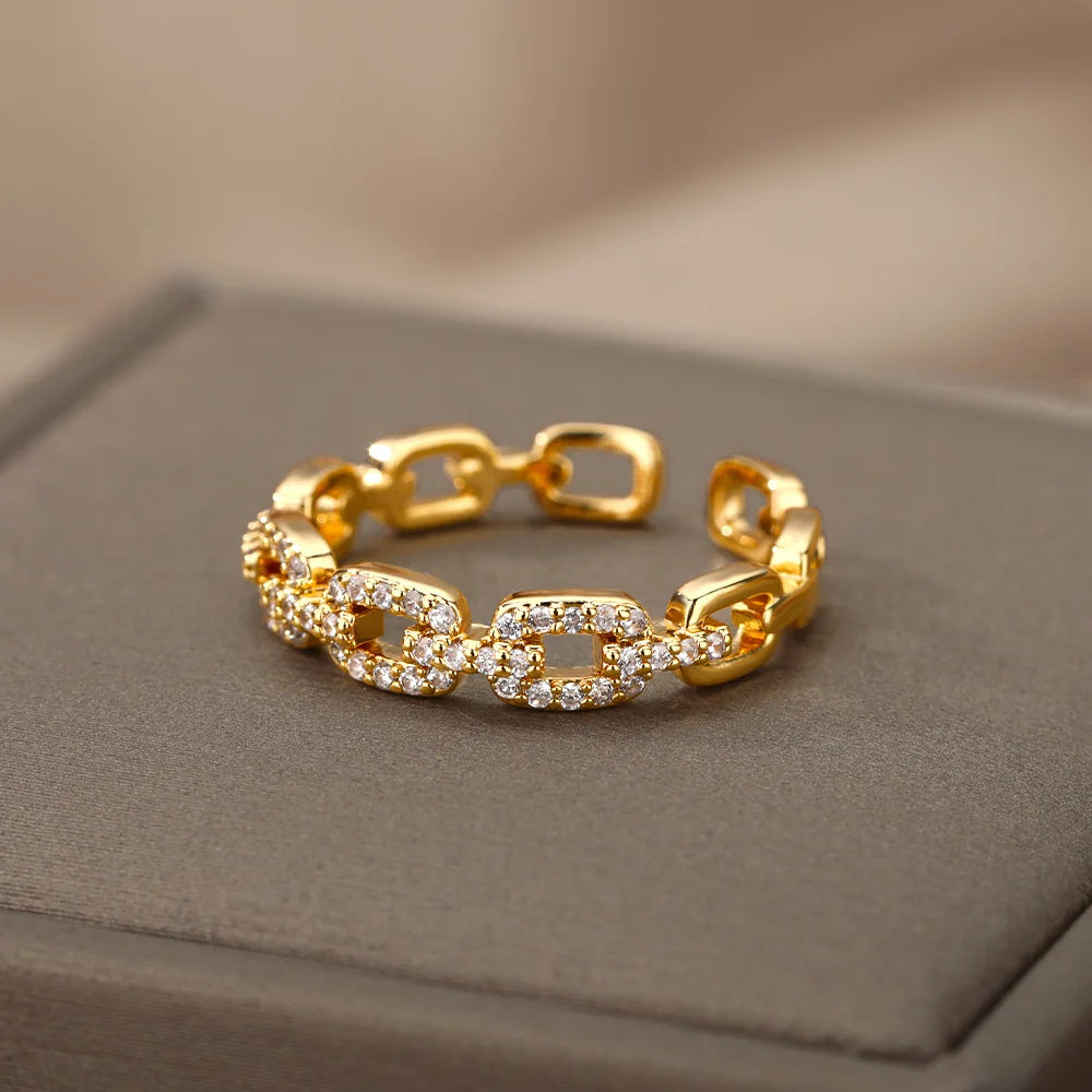 Crystal Link Ring