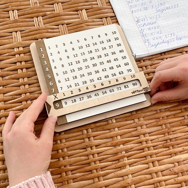 Wooden Sliding Multiplication Chart