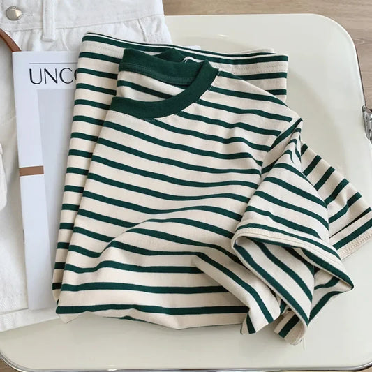 Vintage Striped Casual T-Shirt