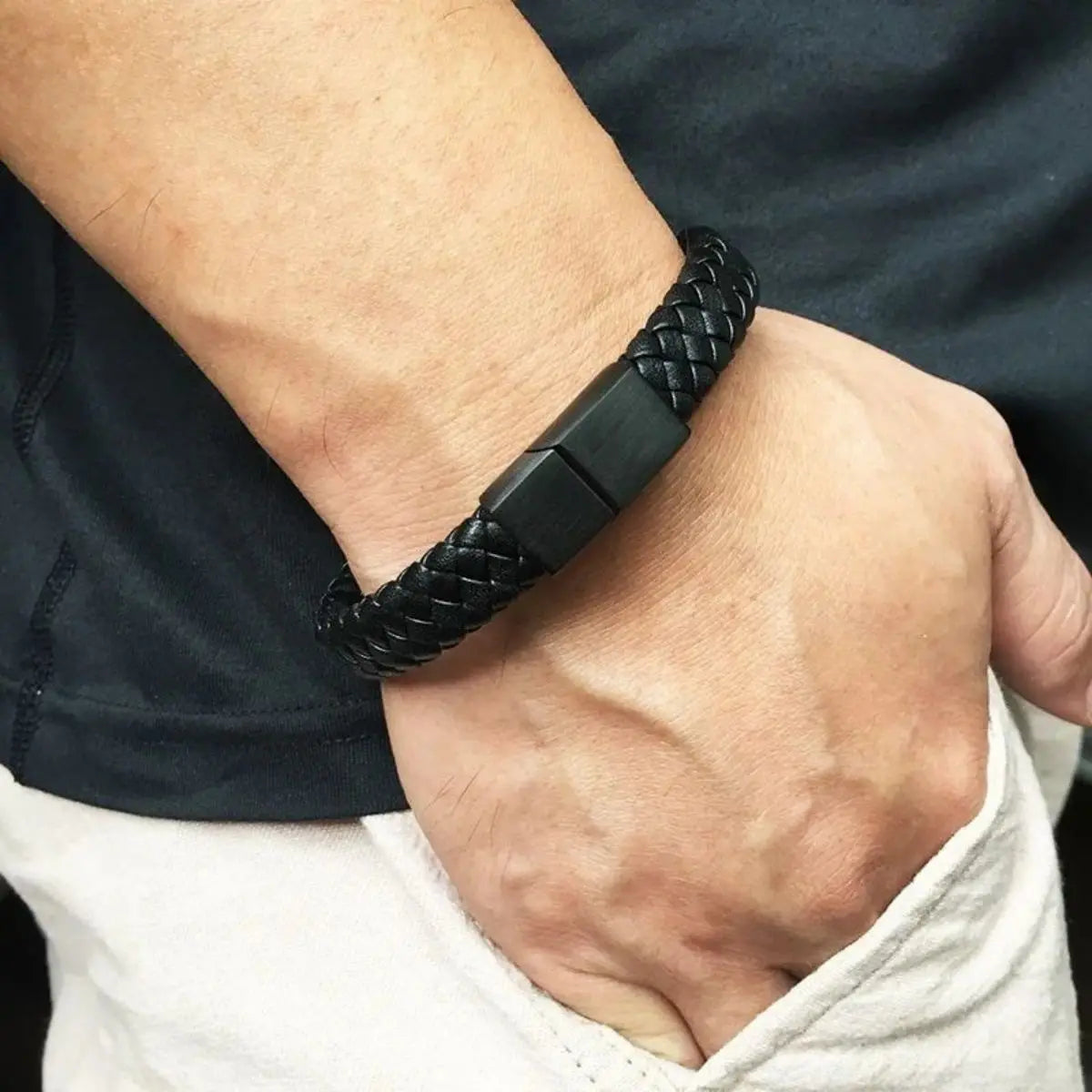 Vortex Leather Braid Bracelet