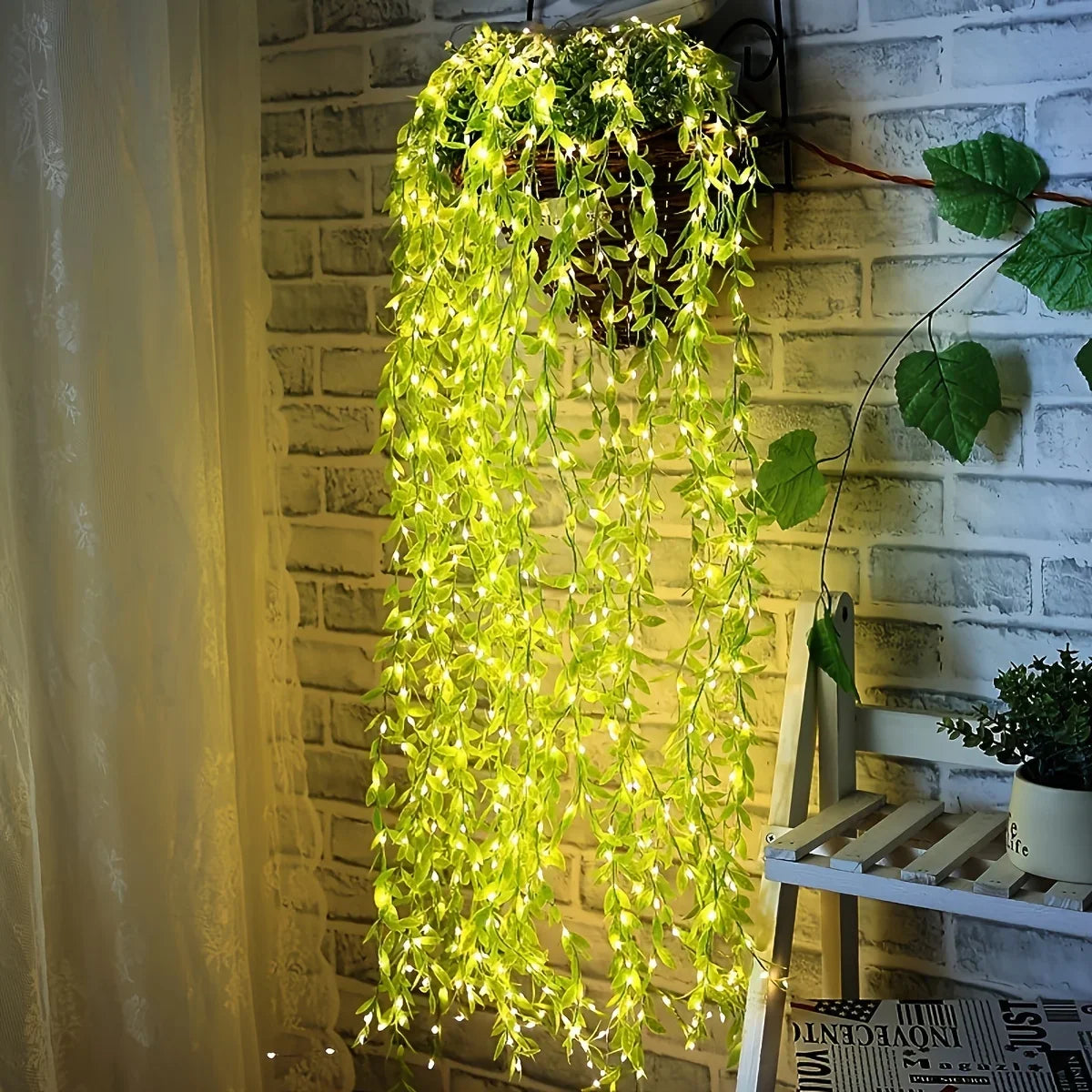 Light Imitation Leaf Curtain String Light