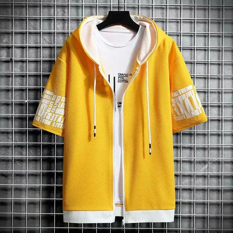 Men’s Short Sleeve Zip-Up Hoodie