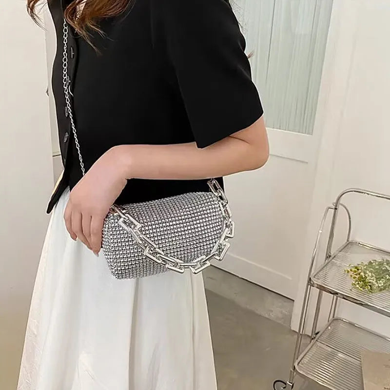 Glam Crystal Chain Bag