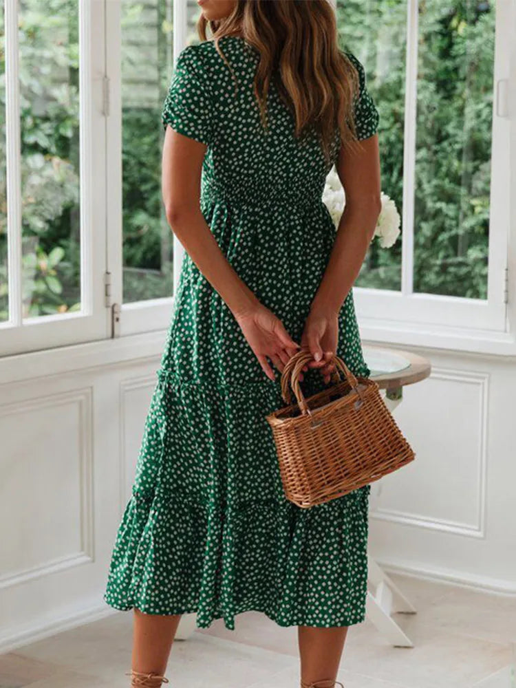 Floral Boho Midi Dress