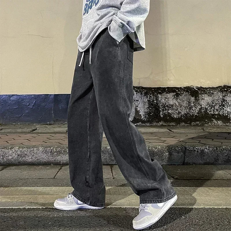 Men’s Streetwear Loose Denim Pants