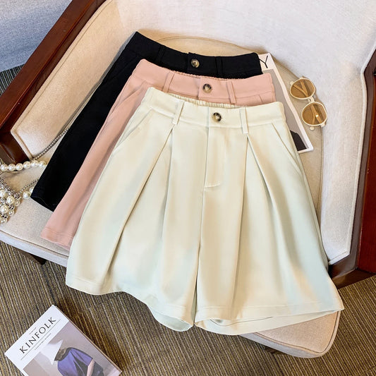 High-Waist Pleated Shorts