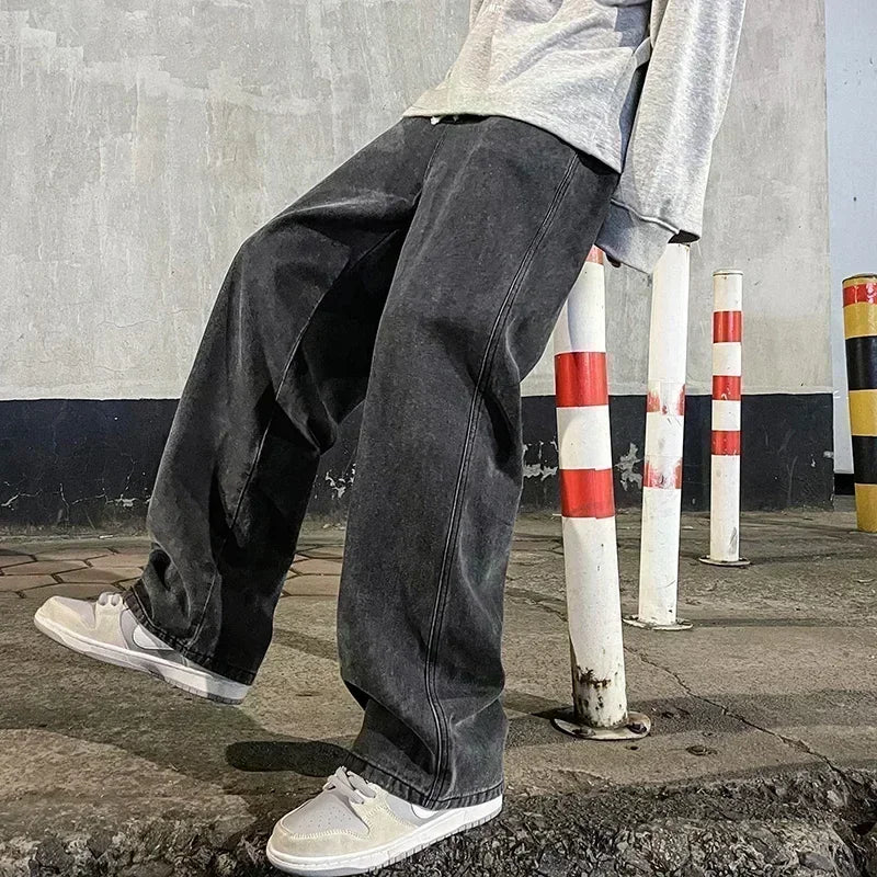Men’s Streetwear Loose Denim Pants