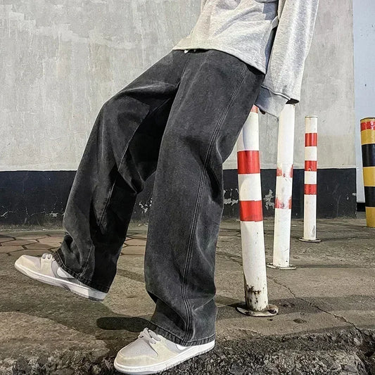 Men’s Streetwear Loose Denim Pants