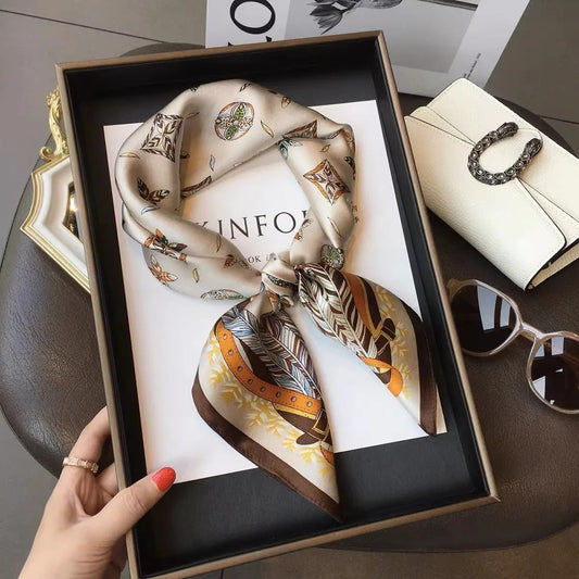 Luxury Printed Satin Scarf