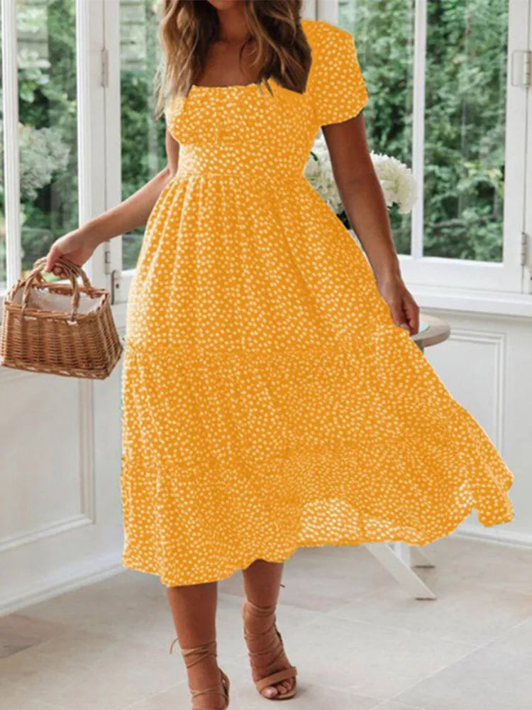 Floral Boho Midi Dress