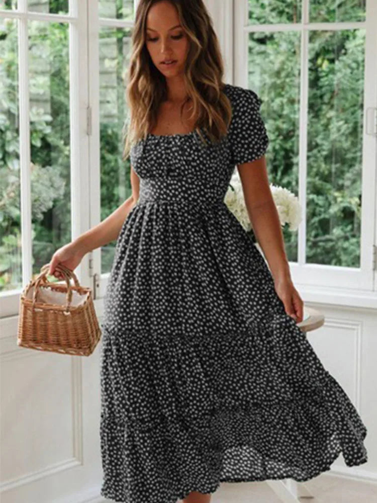 Floral Boho Midi Dress