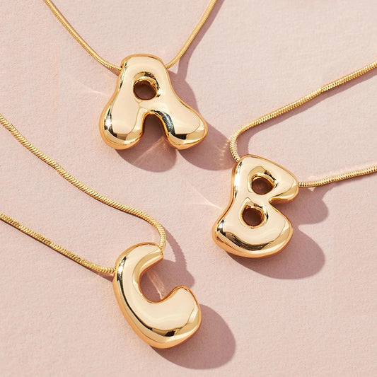 Gold Letter Pendant Necklace