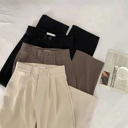 High-Waist Straight Trousers