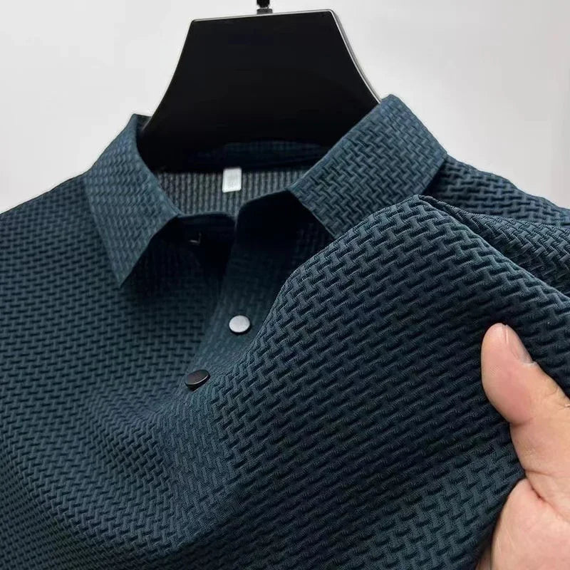Men’s Textured Knit Polo Shirt