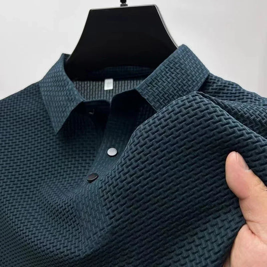 Men’s Textured Knit Polo Shirt