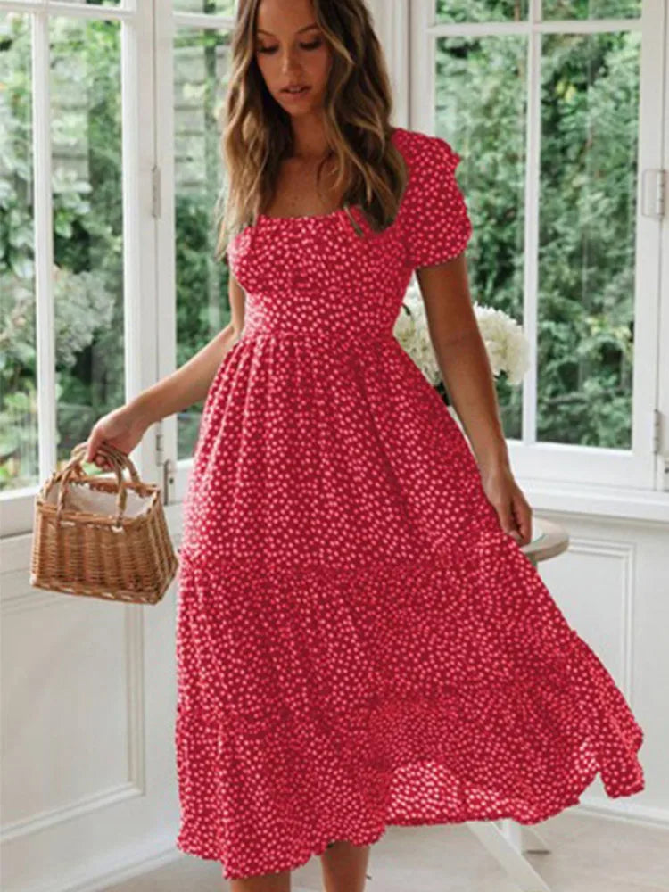 Floral Boho Midi Dress