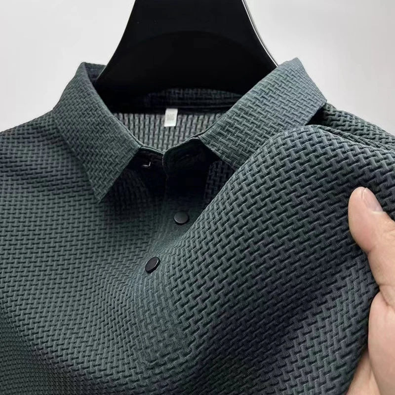 Men’s Textured Knit Polo Shirt