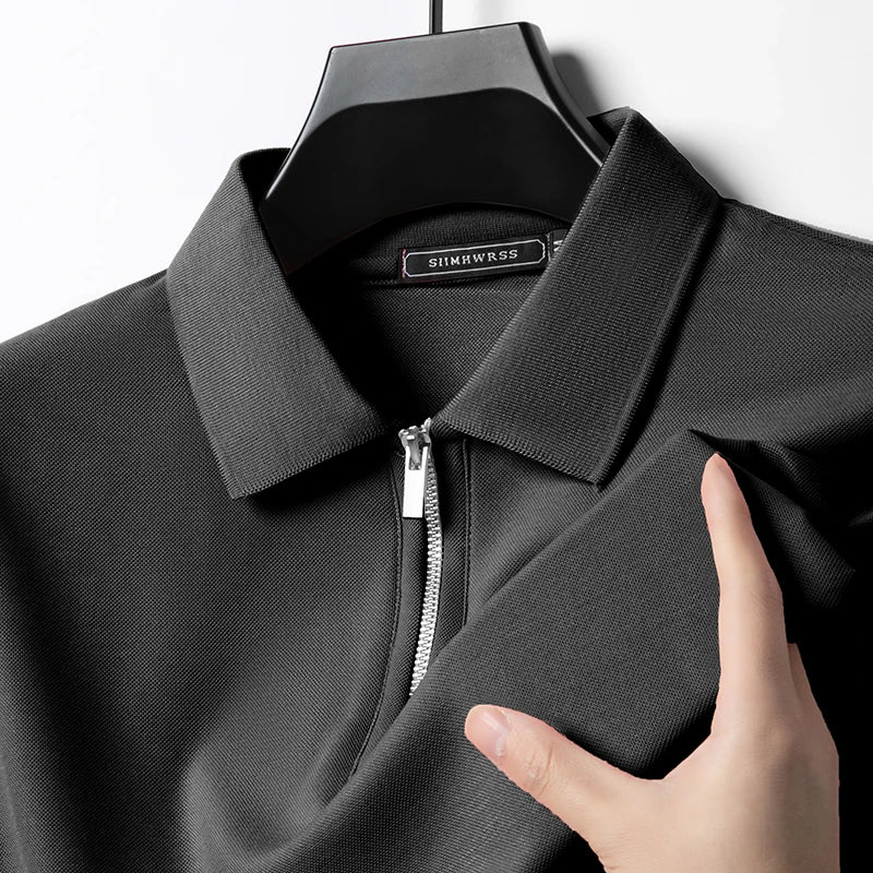 Men’s Zipper Collar Polo Shirt
