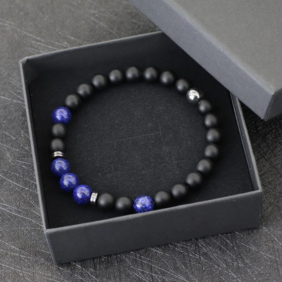 Obsidian Stone Bead Bracelet