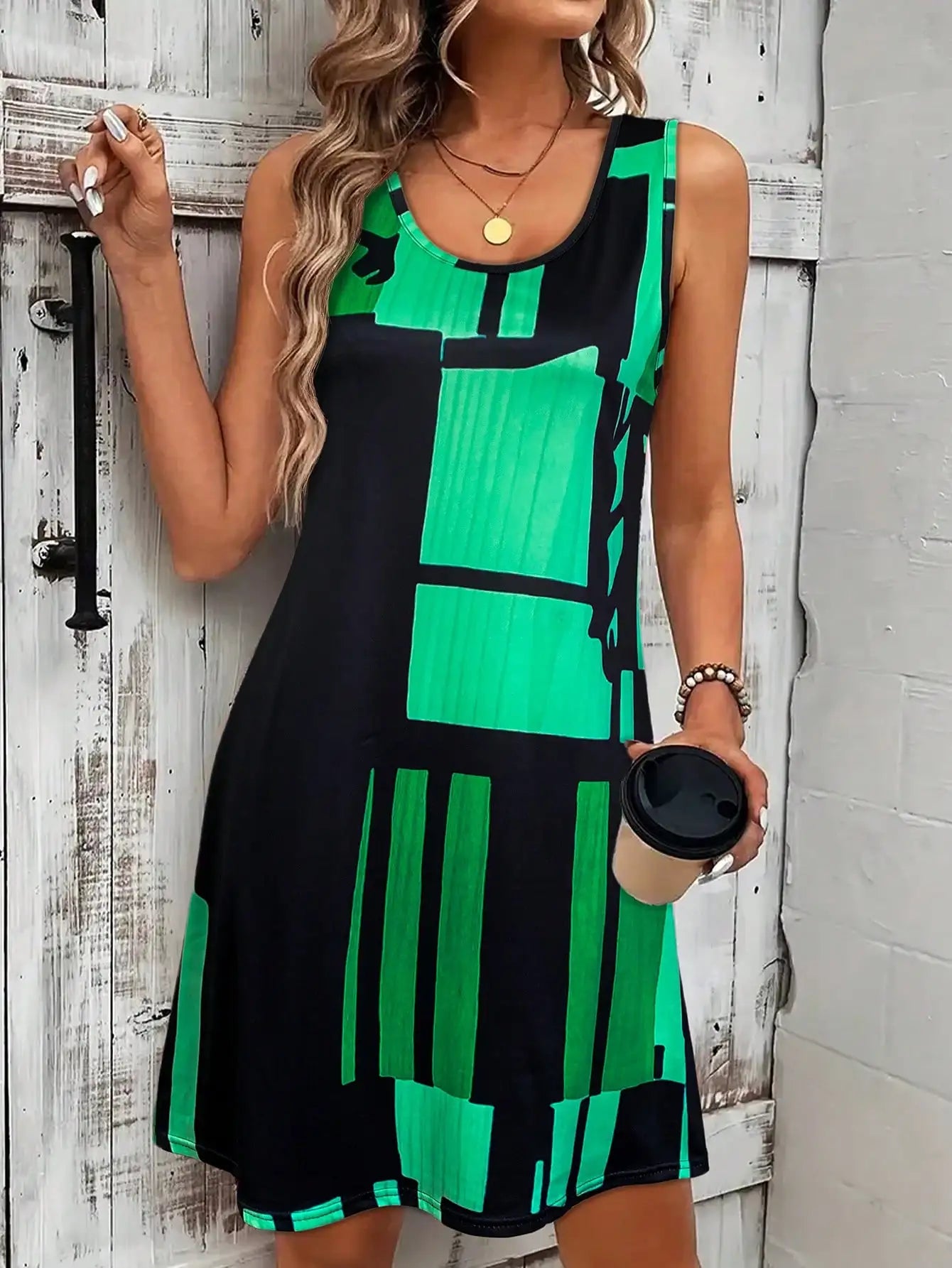 Abstract Print Summer Dress