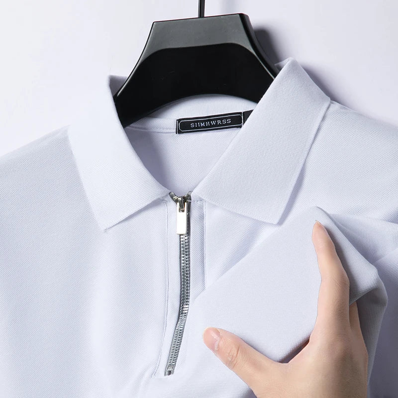 Men’s Zipper Collar Polo Shirt