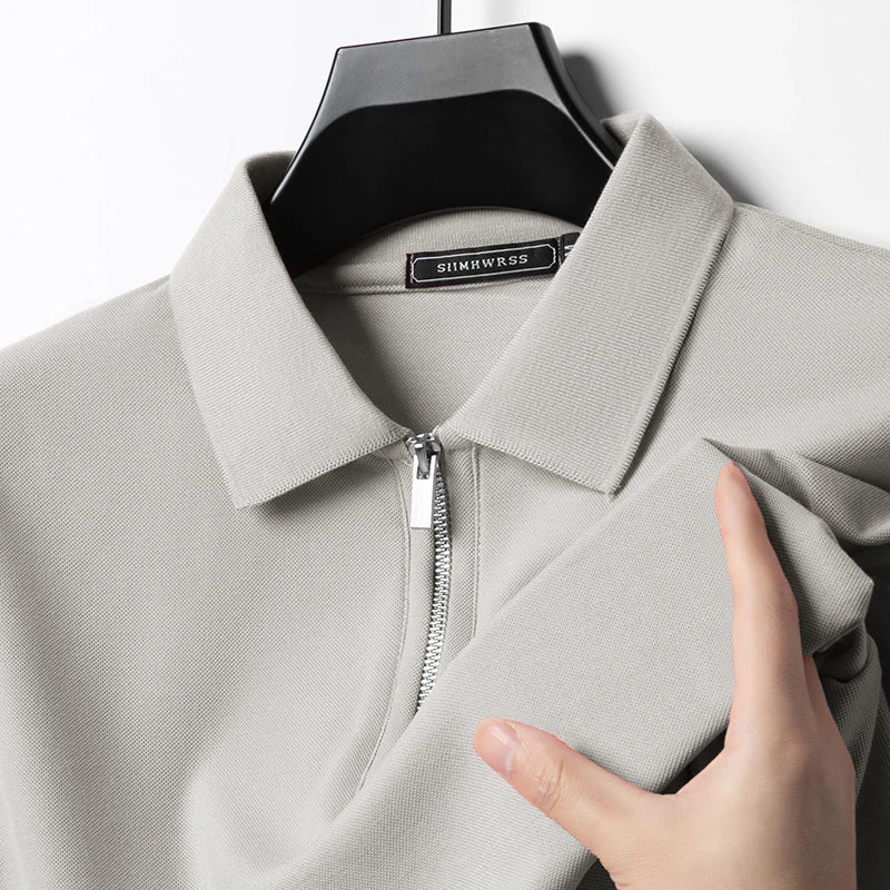 Men’s Zipper Collar Polo Shirt