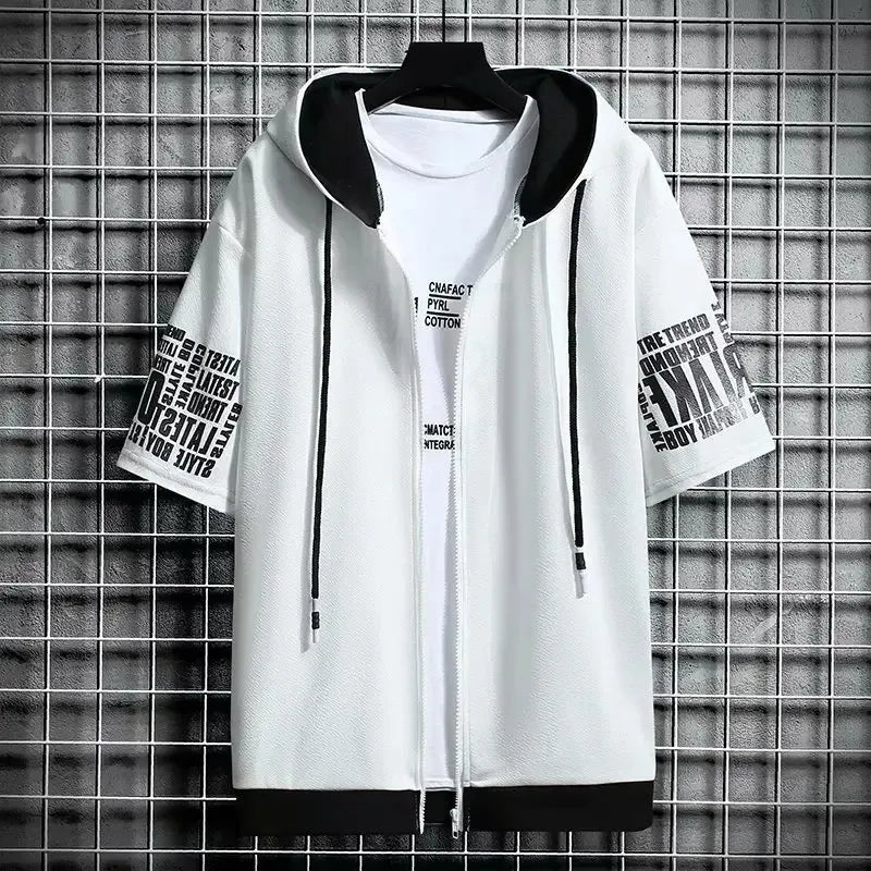 Men’s Short Sleeve Zip-Up Hoodie
