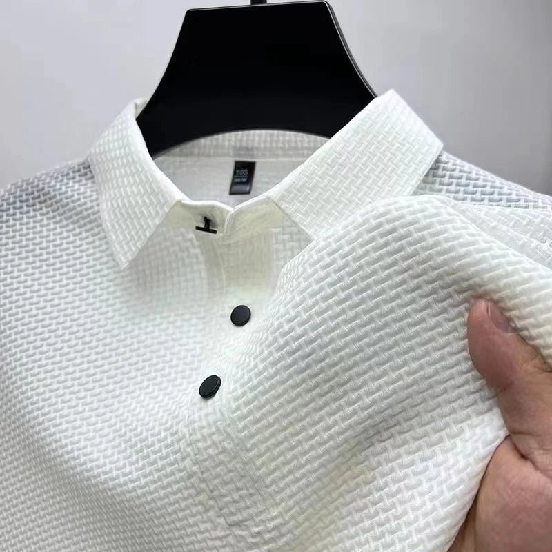 Men’s Textured Knit Polo Shirt