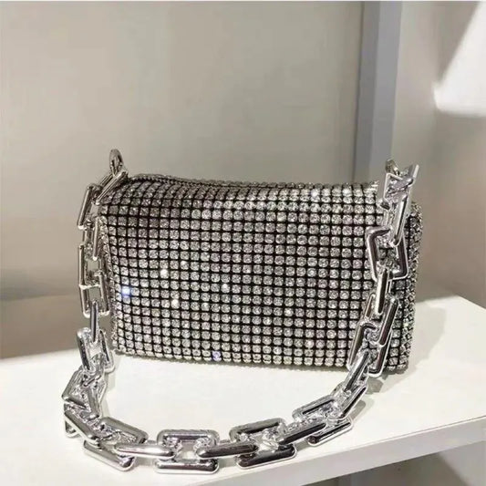 Glam Crystal Chain Bag