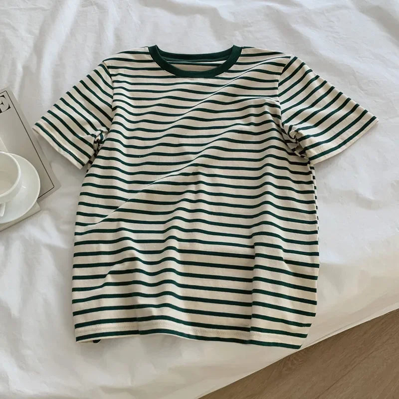 Vintage Striped Casual T-Shirt