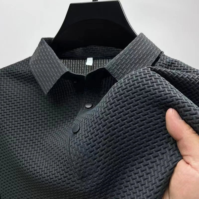 Men’s Textured Knit Polo Shirt