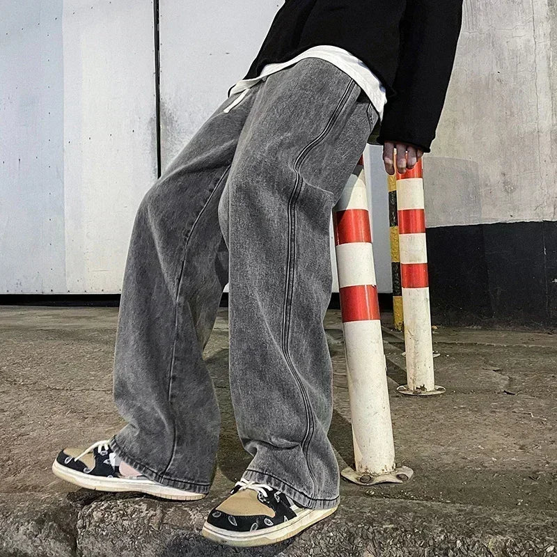 Men’s Streetwear Loose Denim Pants