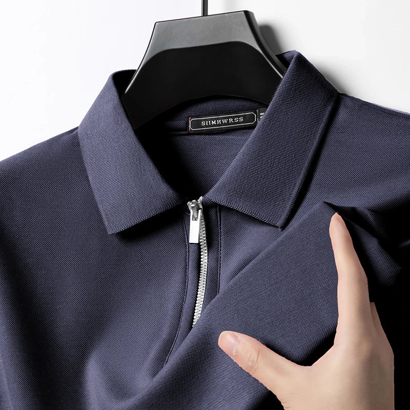 Men’s Zipper Collar Polo Shirt