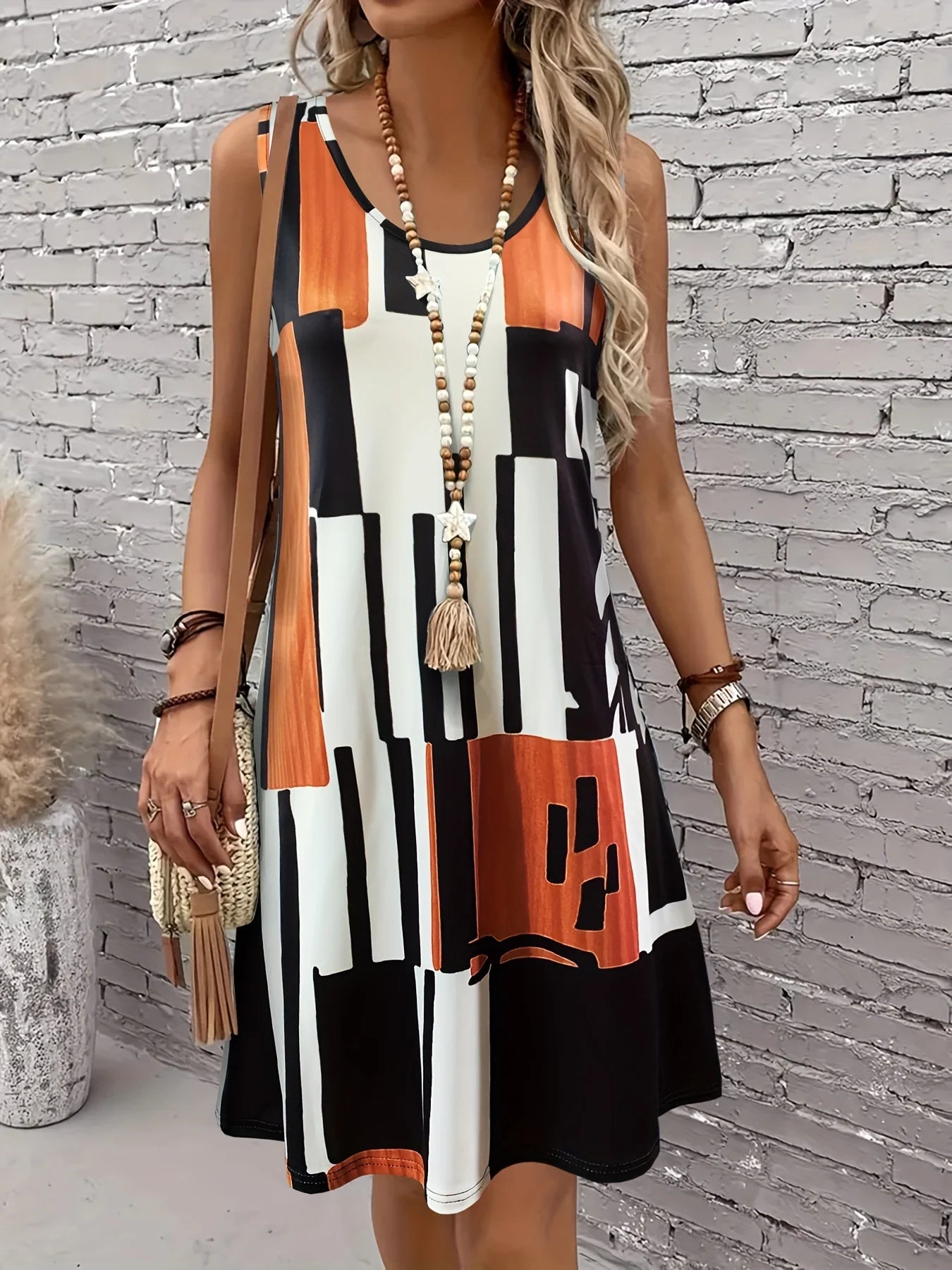 Abstract Print Summer Dress