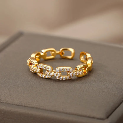 Crystal Link Ring
