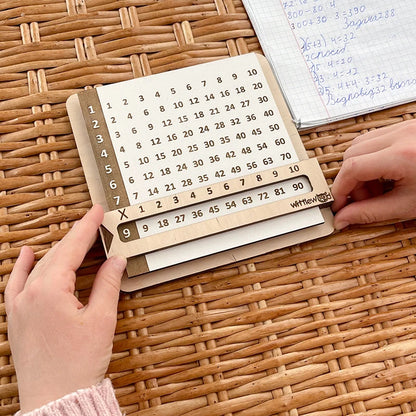 Wooden Sliding Multiplication Chart