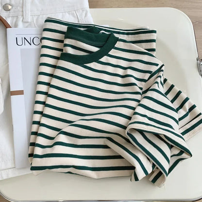 Vintage Striped Casual T-Shirt