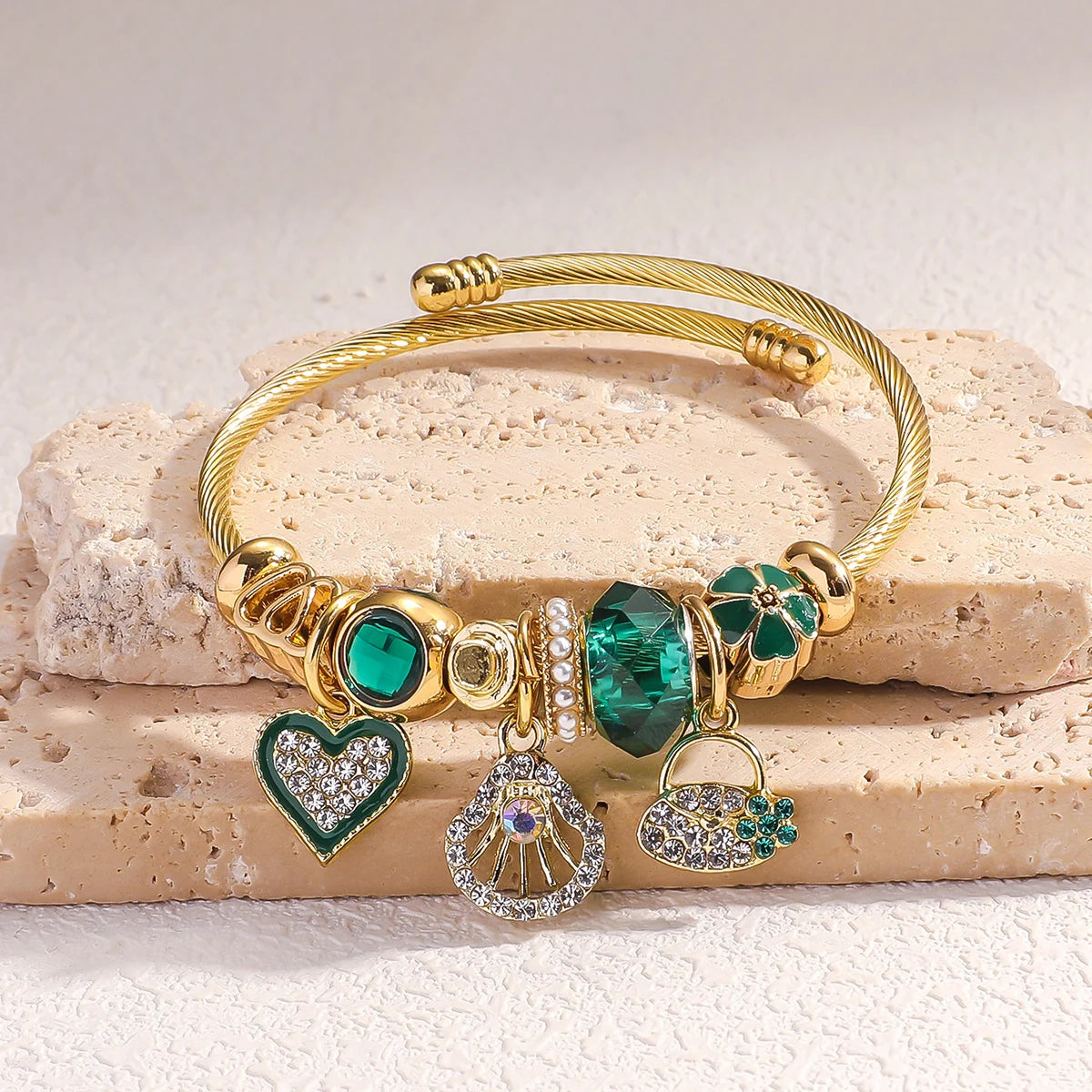 Emerald Charm Bracelet