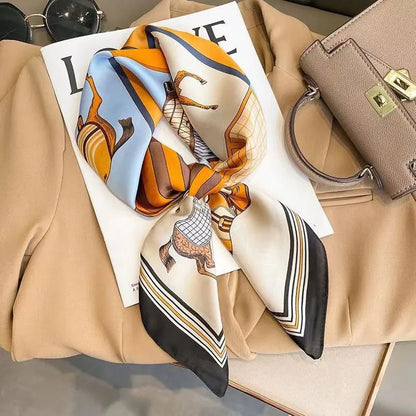 Luxury Printed Satin Scarf