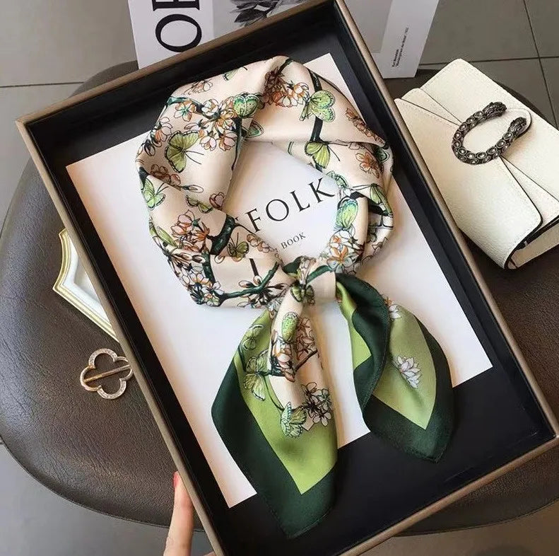Luxury Printed Satin Scarf
