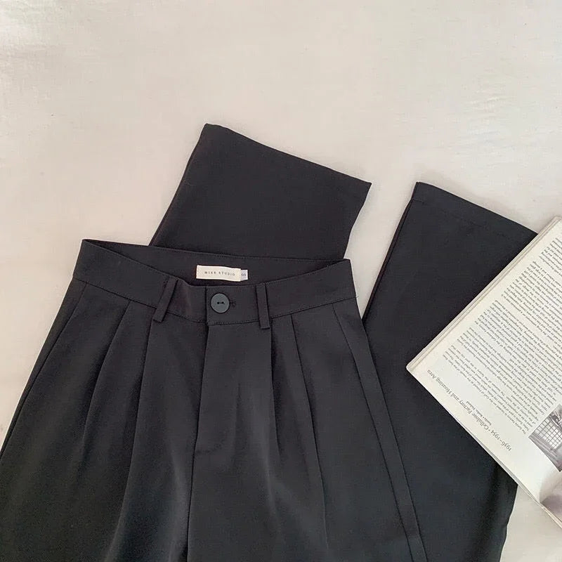 High-Waist Straight Trousers