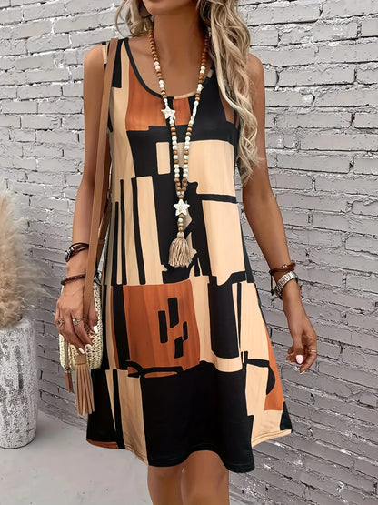 Abstract Print Summer Dress