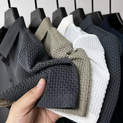 Men’s Textured Knit Polo Shirt