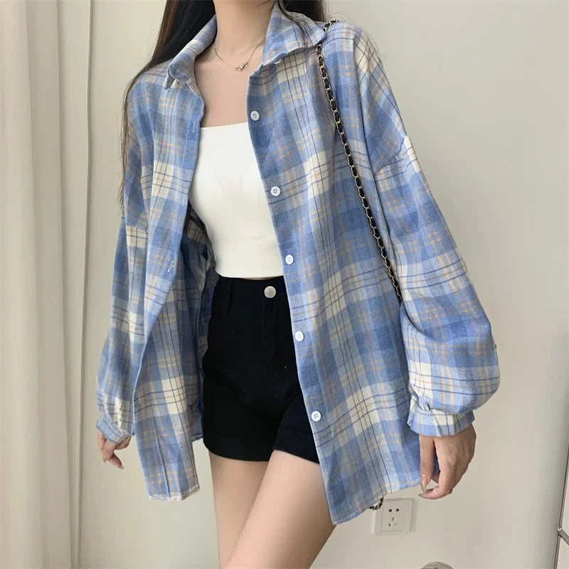 Women’s Oversized Plaid Shirt