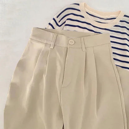 High-Waist Straight Trousers