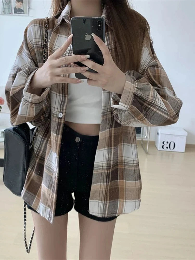 Women’s Oversized Plaid Shirt