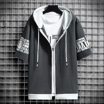 Men’s Short Sleeve Zip-Up Hoodie