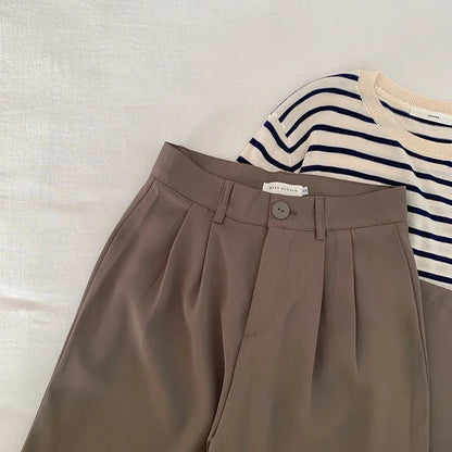 High-Waist Straight Trousers
