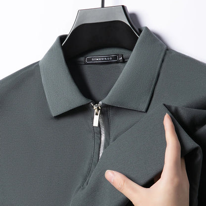 Men’s Zipper Collar Polo Shirt